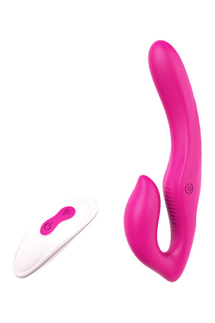 DOUBLE DIPPER VIBRERENDE STRAP-ON MET AFSTANDBEDIENING